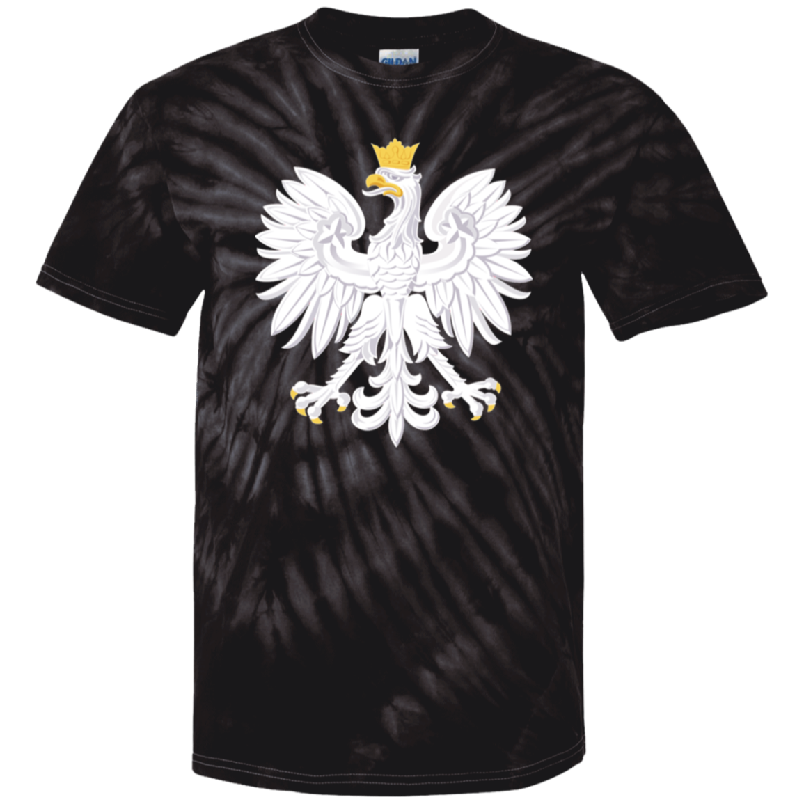 Polish Eagle Tie Dye T-Shirt T-Shirts CustomCat SpiderBlack S 