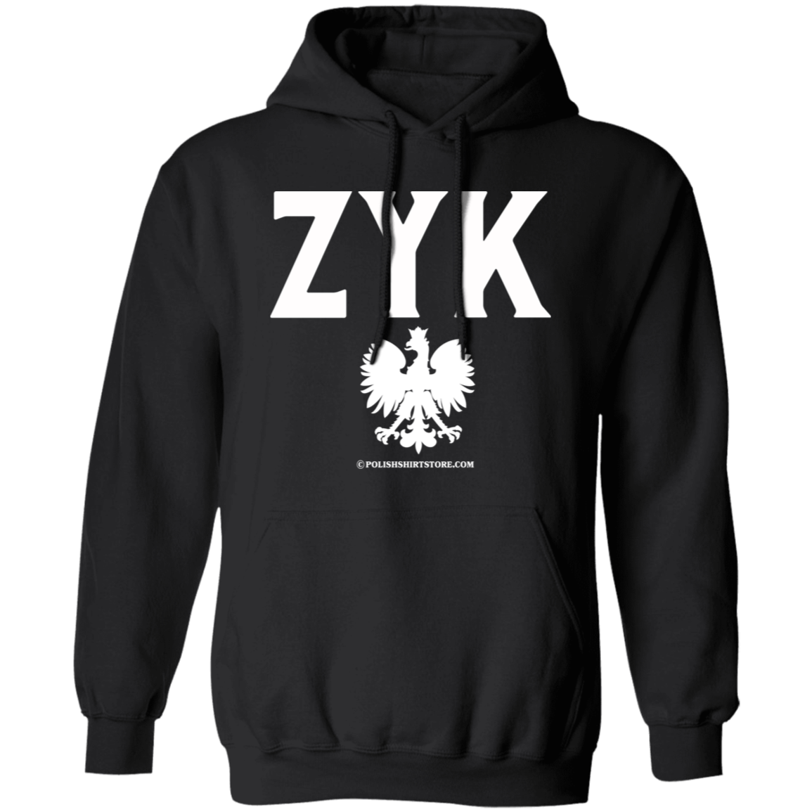 Polish Surname Ending in ZYK Apparel CustomCat G185 Pullover Hoodie Black S