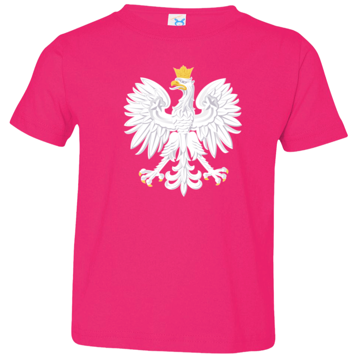 Polish Eagle Toddler Jersey T-Shirt T-Shirts CustomCat Hot Pink 2T 