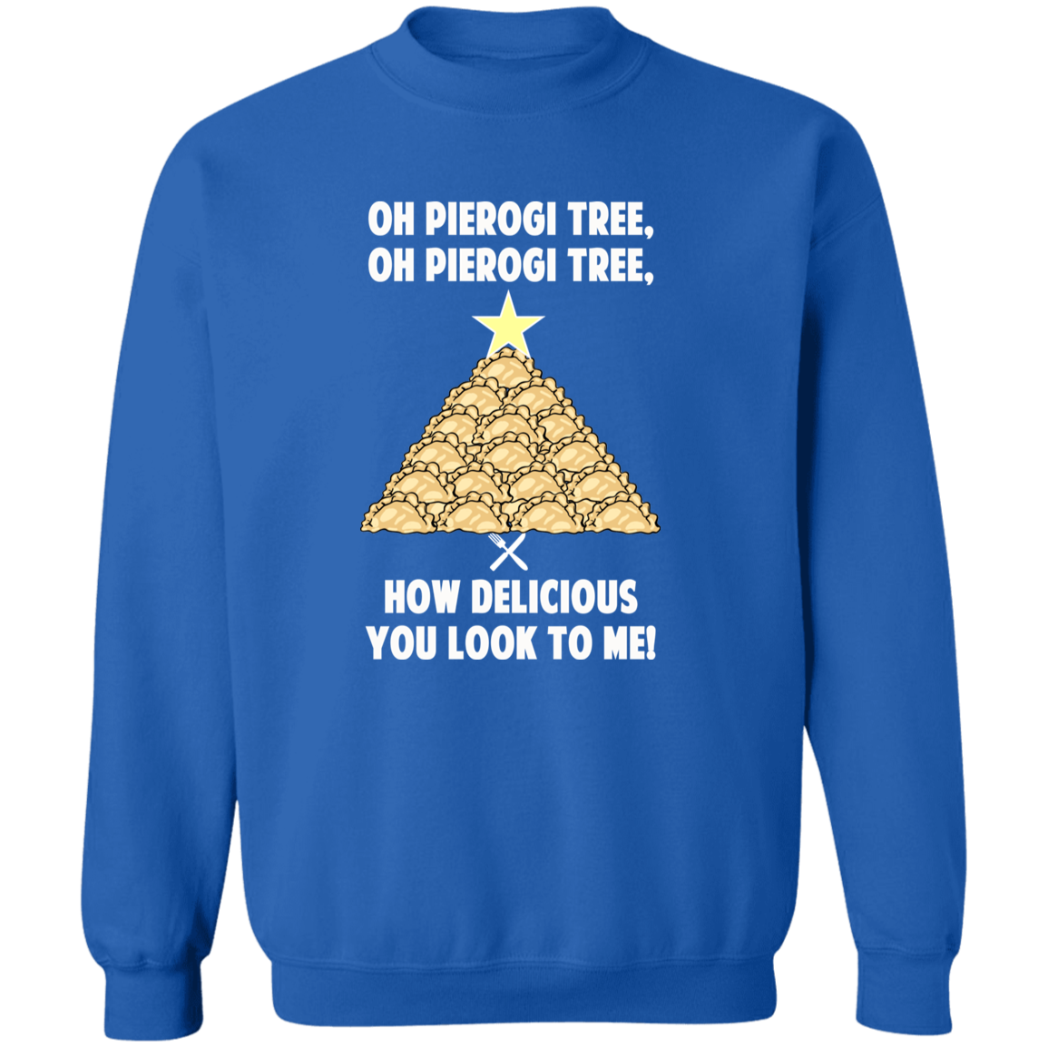 Oh Pierogi Tree Sweatshirt - The Original Sweatshirts CustomCat Royal S 