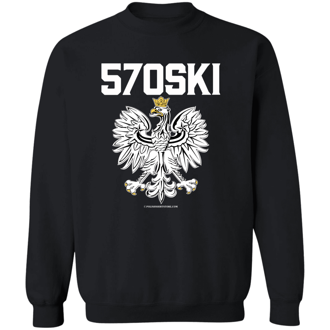 570SKI Apparel CustomCat G180 Crewneck Pullover Sweatshirt Black S