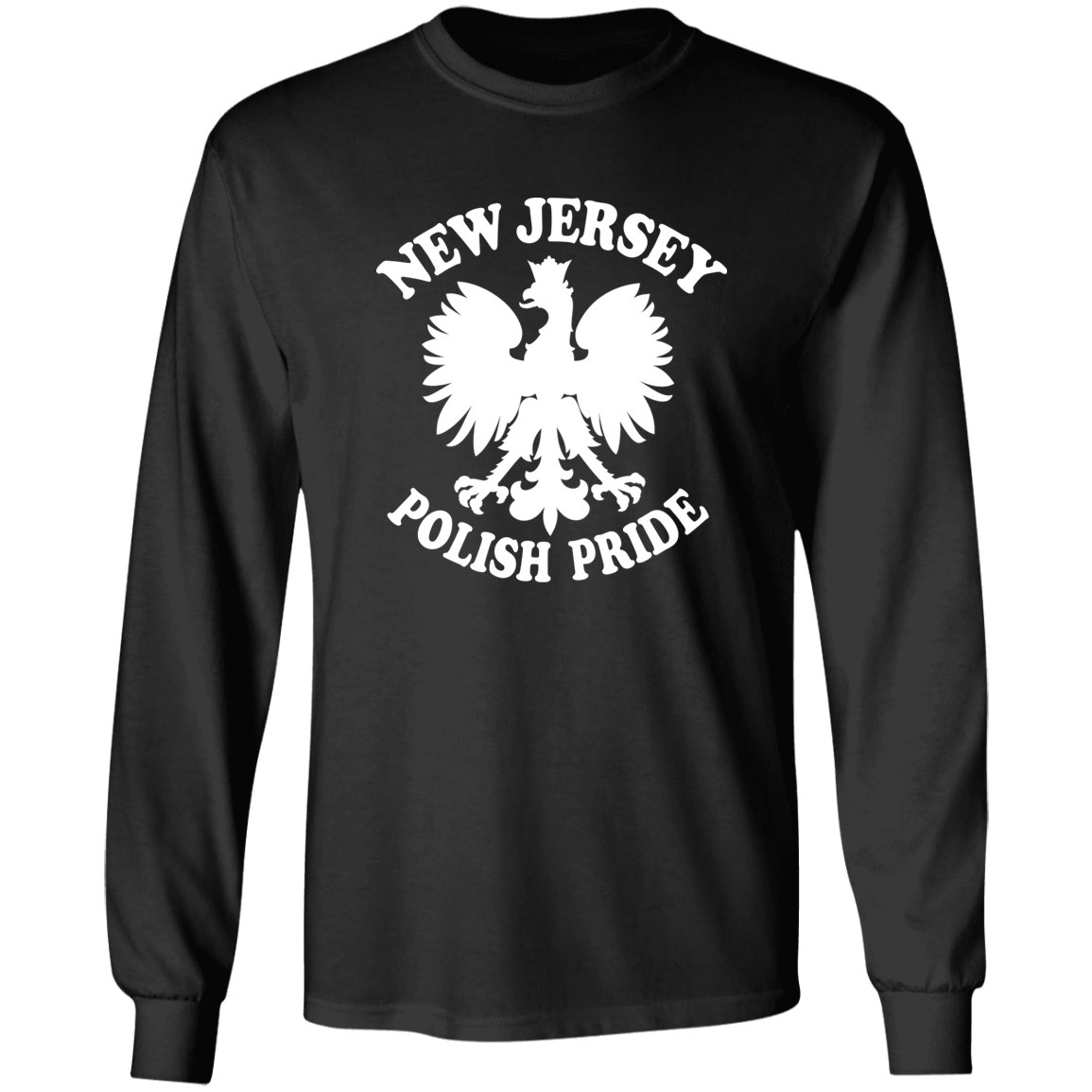 New Jersey Polish Pride Apparel CustomCat G540 LS T-Shirt Black S
