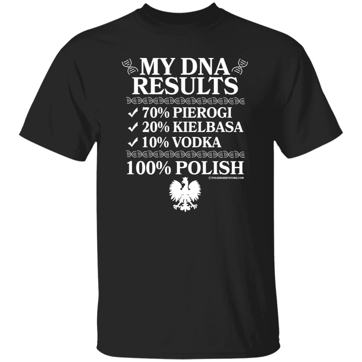 Polish DNA Results Apparel CustomCat G500 5.3 oz. T-Shirt Black S
