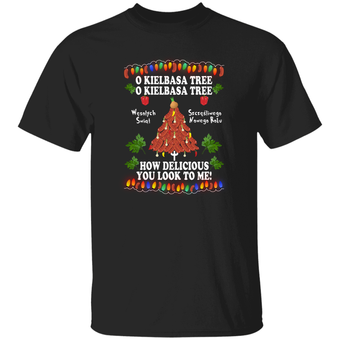 O Kielbasa Tree Apparel CustomCat G500 5.3 oz. T-Shirt Black S