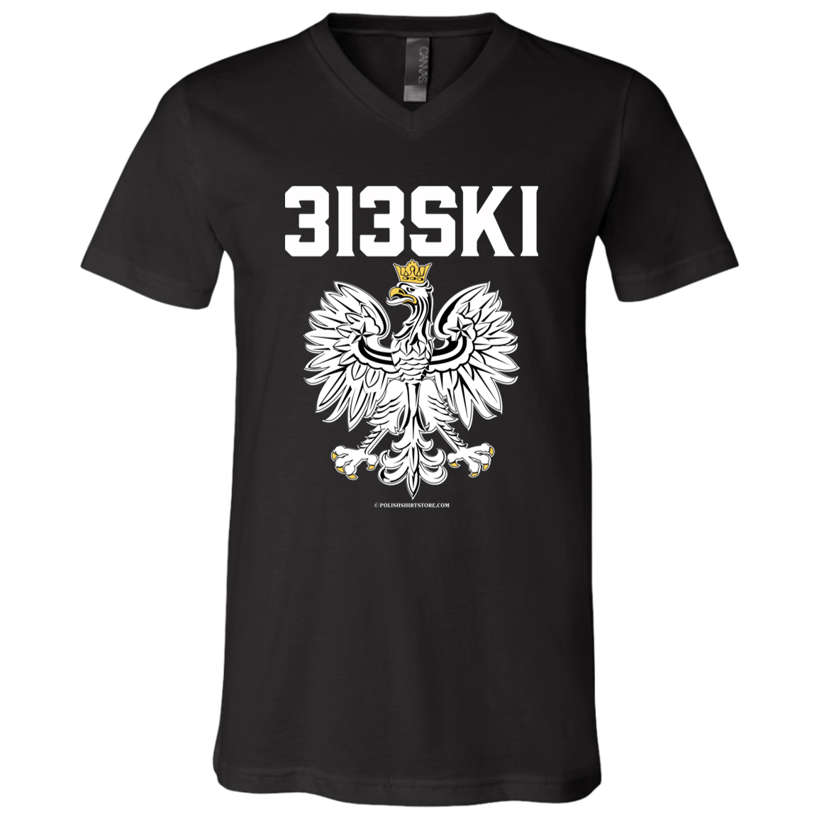 313SKI Apparel CustomCat 3005 Unisex Jersey SS V-Neck T-Shirt Black X-Small