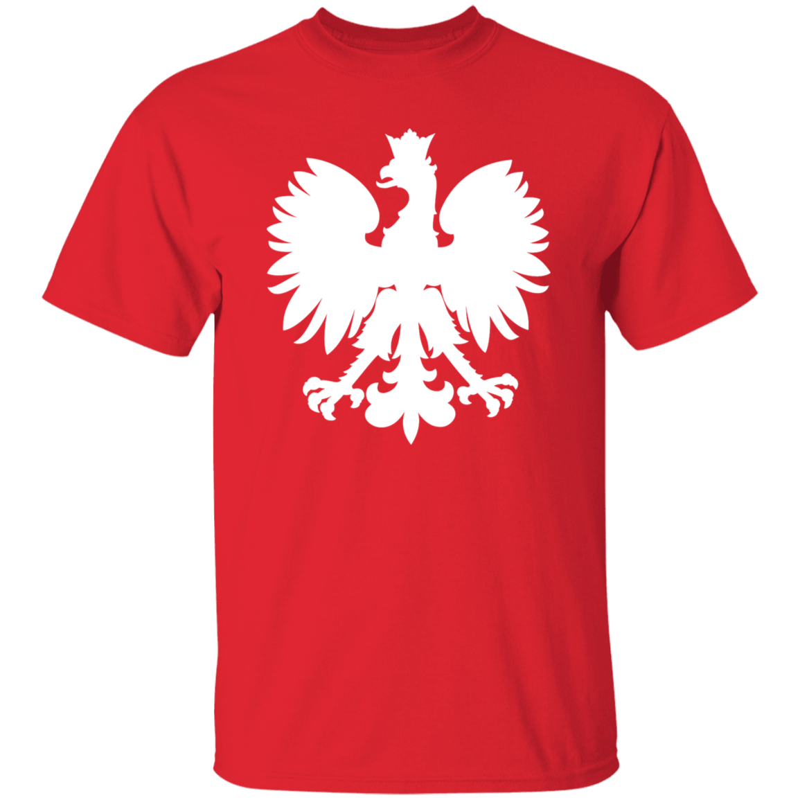 Polish White Eagle Apparel CustomCat G500 5.3 oz. T-Shirt Red S