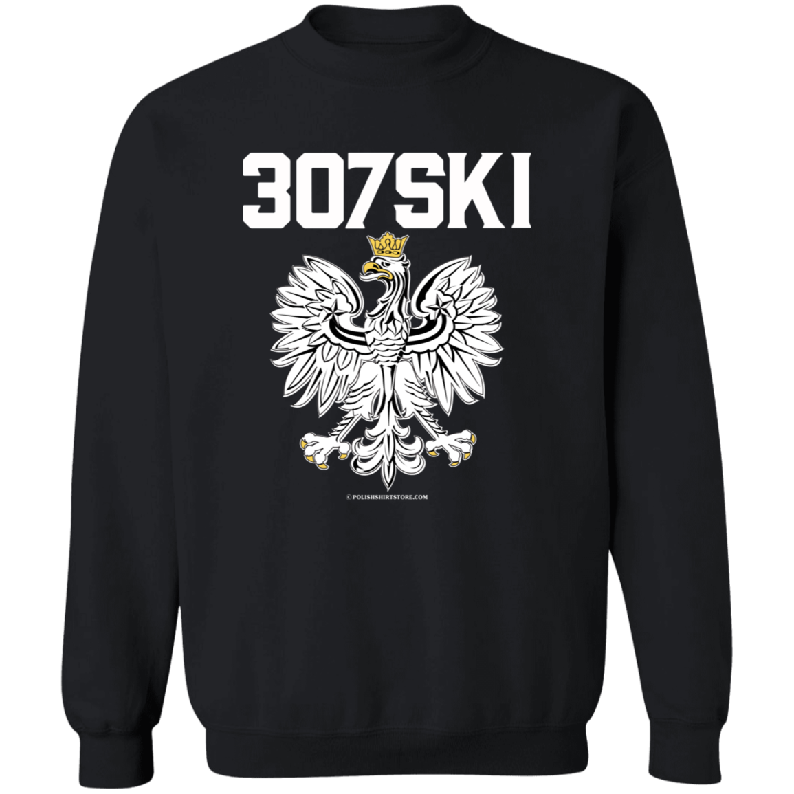 307SKI Apparel CustomCat G180 Crewneck Pullover Sweatshirt Black S