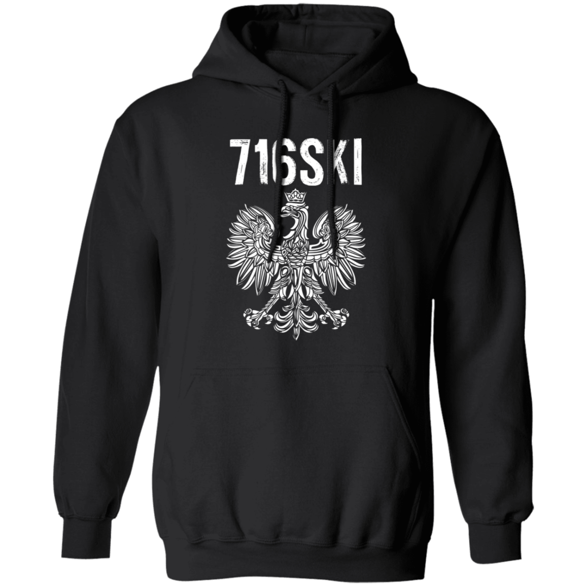 716SKI Buffalo New York Polish Pride Apparel CustomCat G185 Pullover Hoodie Black S