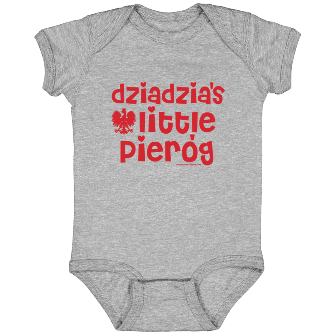 Dziadzia's Little Pierogi Infant Bodysuit Baby CustomCat Heather Grey Newborn 