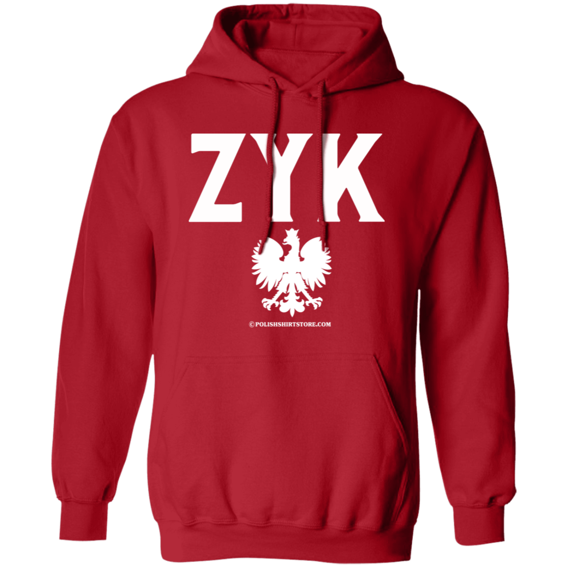 Polish Surname Ending in ZYK Apparel CustomCat G185 Pullover Hoodie Red S