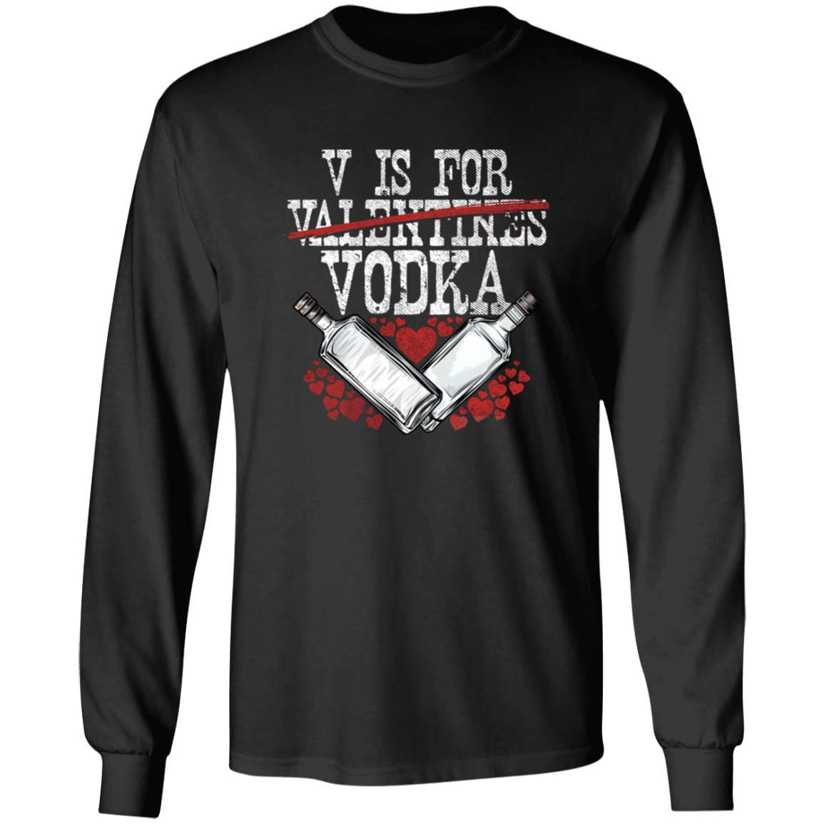 V is for Vodka Apparel CustomCat G240 LS Ultra Cotton T-Shirt Black S