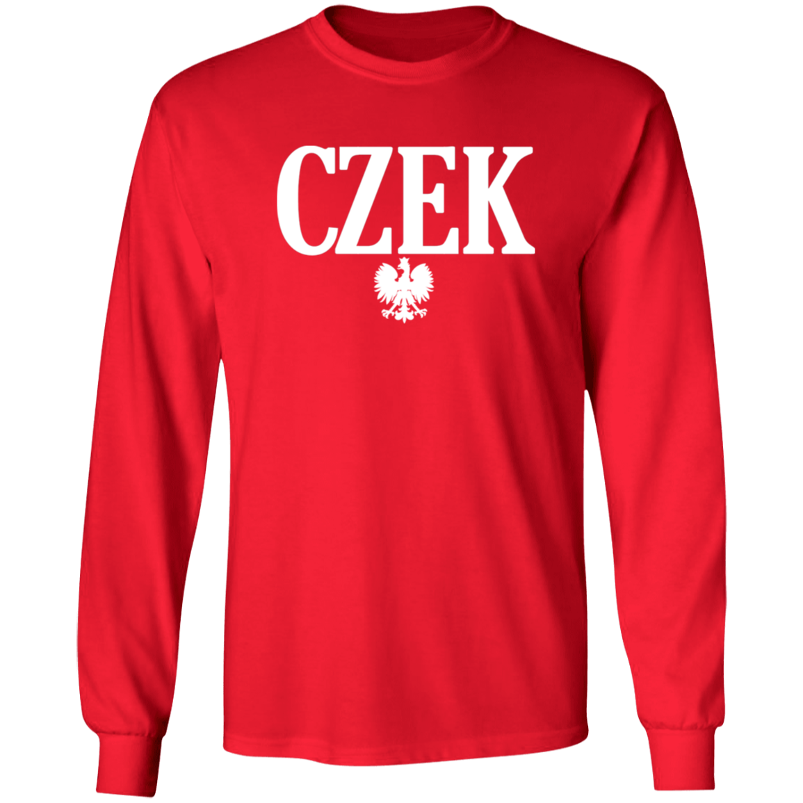 CZEK Polish Surname Ending Apparel CustomCat G540 LS T-Shirt Red S