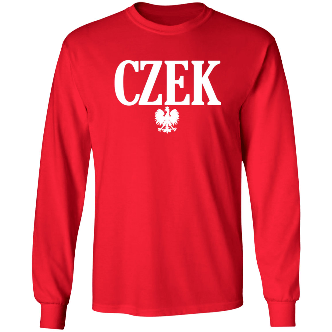 CZEK Polish Surname Ending Apparel CustomCat G240 LS Ultra Cotton T-Shirt Red S