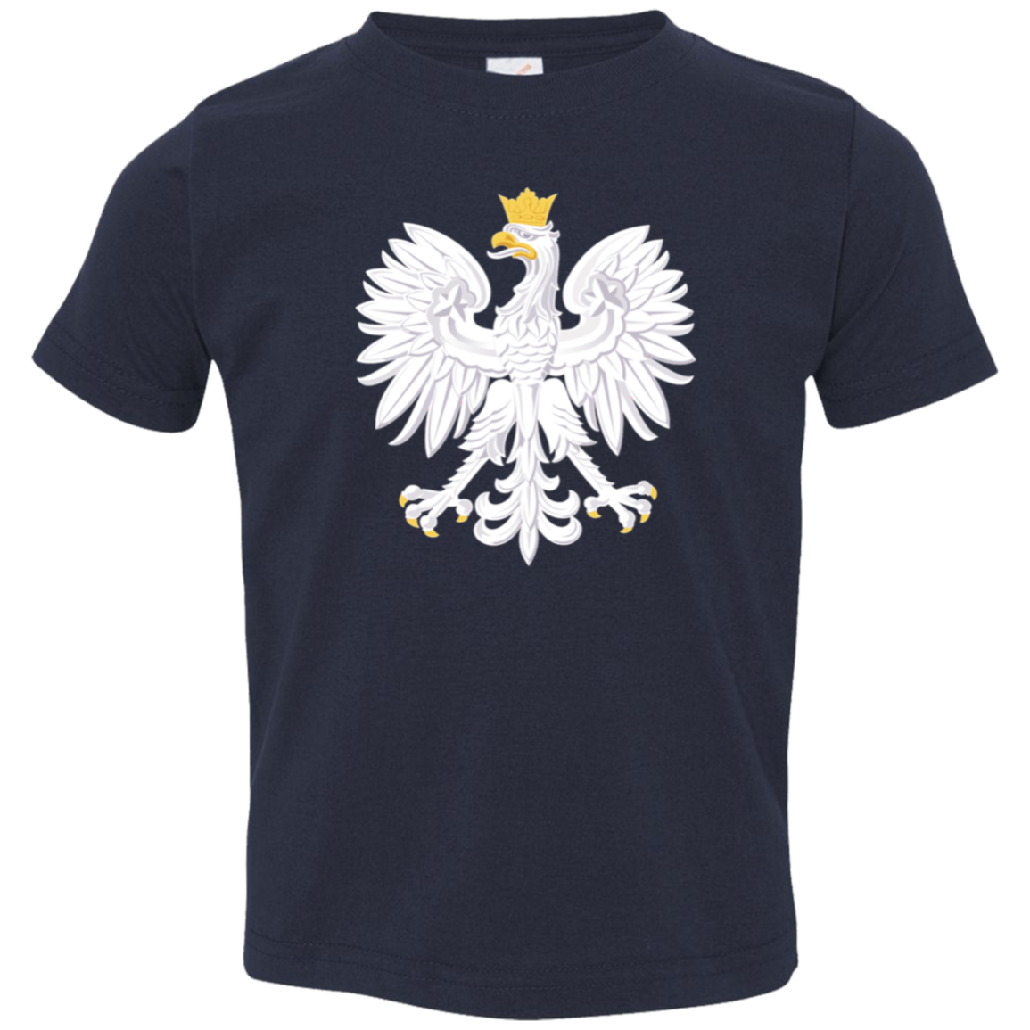 Polish Eagle Toddler Jersey T-Shirt T-Shirts CustomCat Navy 2T 