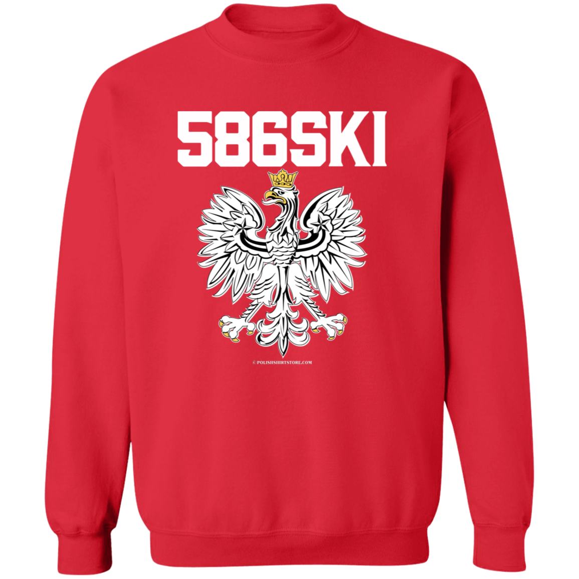 586SKI Apparel CustomCat G180 Crewneck Pullover Sweatshirt Red S