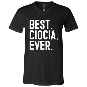 Best Ciocia Ever - 3005 Unisex Jersey SS V-Neck T-Shirt / Black / X-Small - Polish Shirt Store