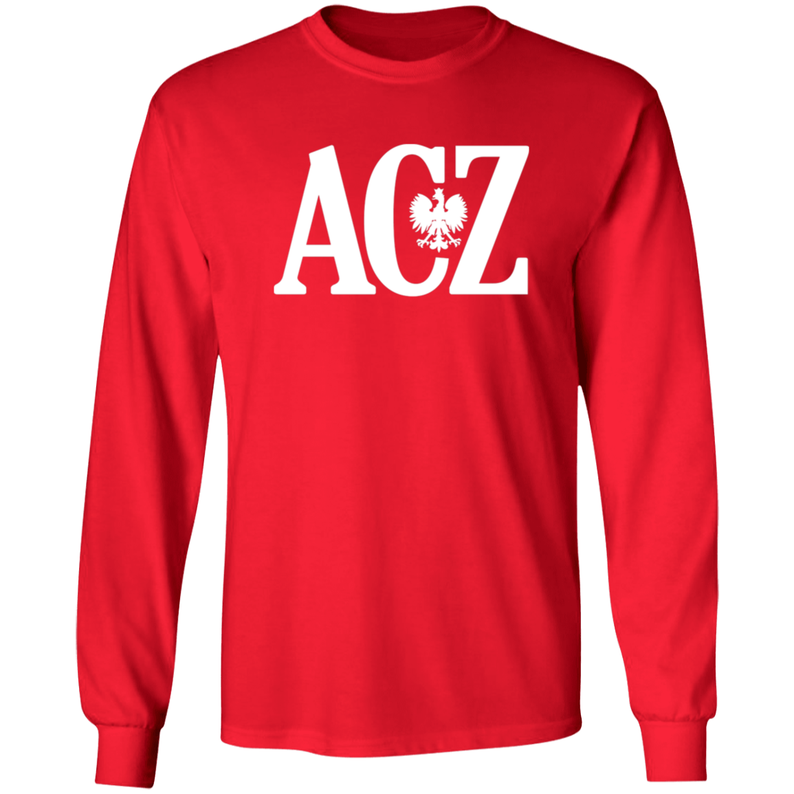 Polish Surname Ending in ACZ Apparel CustomCat G240 LS Ultra Cotton T-Shirt Red S