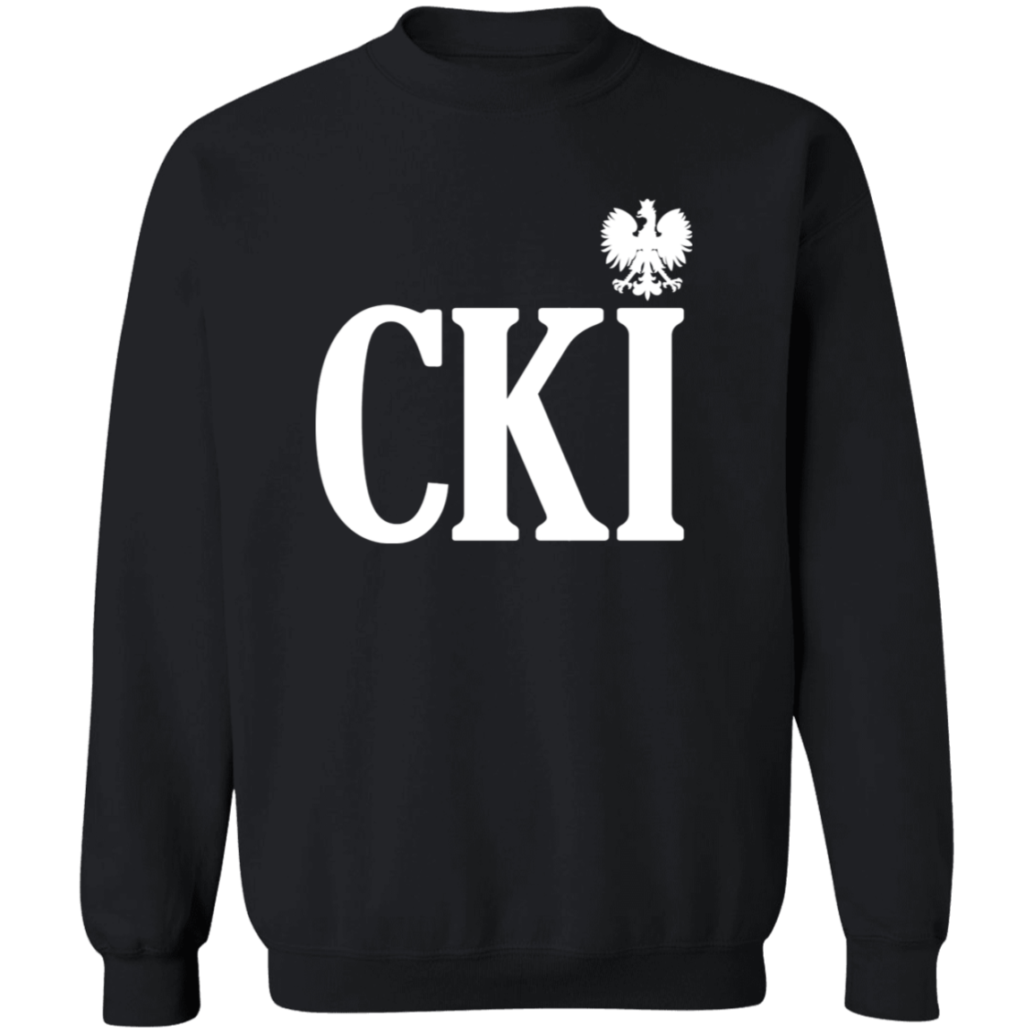 CKI Polish Surname Ending Apparel CustomCat G180 Crewneck Pullover Sweatshirt Black S