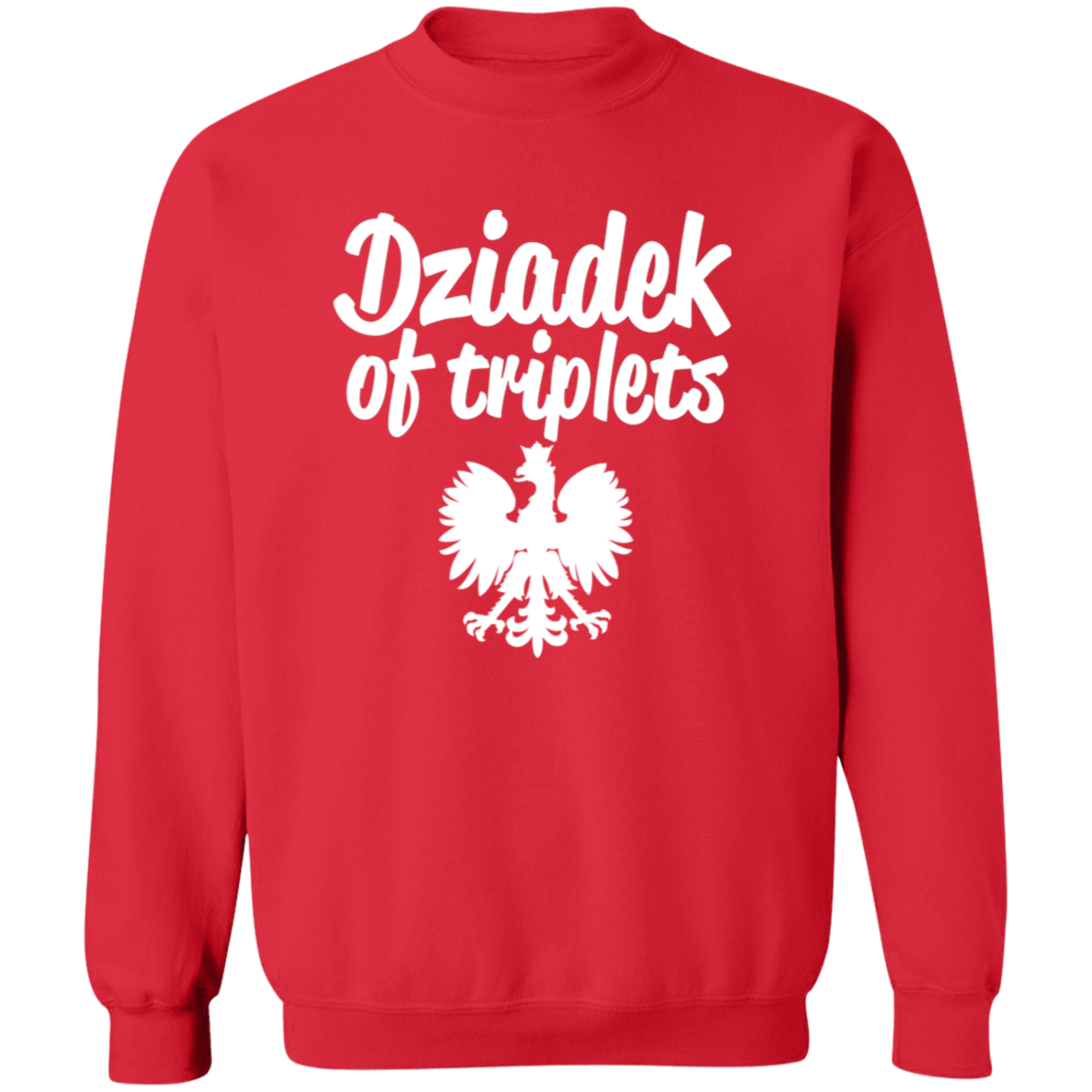 Dziadek of Triplets Apparel CustomCat G180 Crewneck Pullover Sweatshirt Red S
