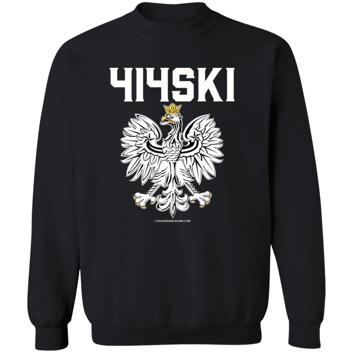 414SKI Apparel CustomCat G180 Crewneck Pullover Sweatshirt Black S