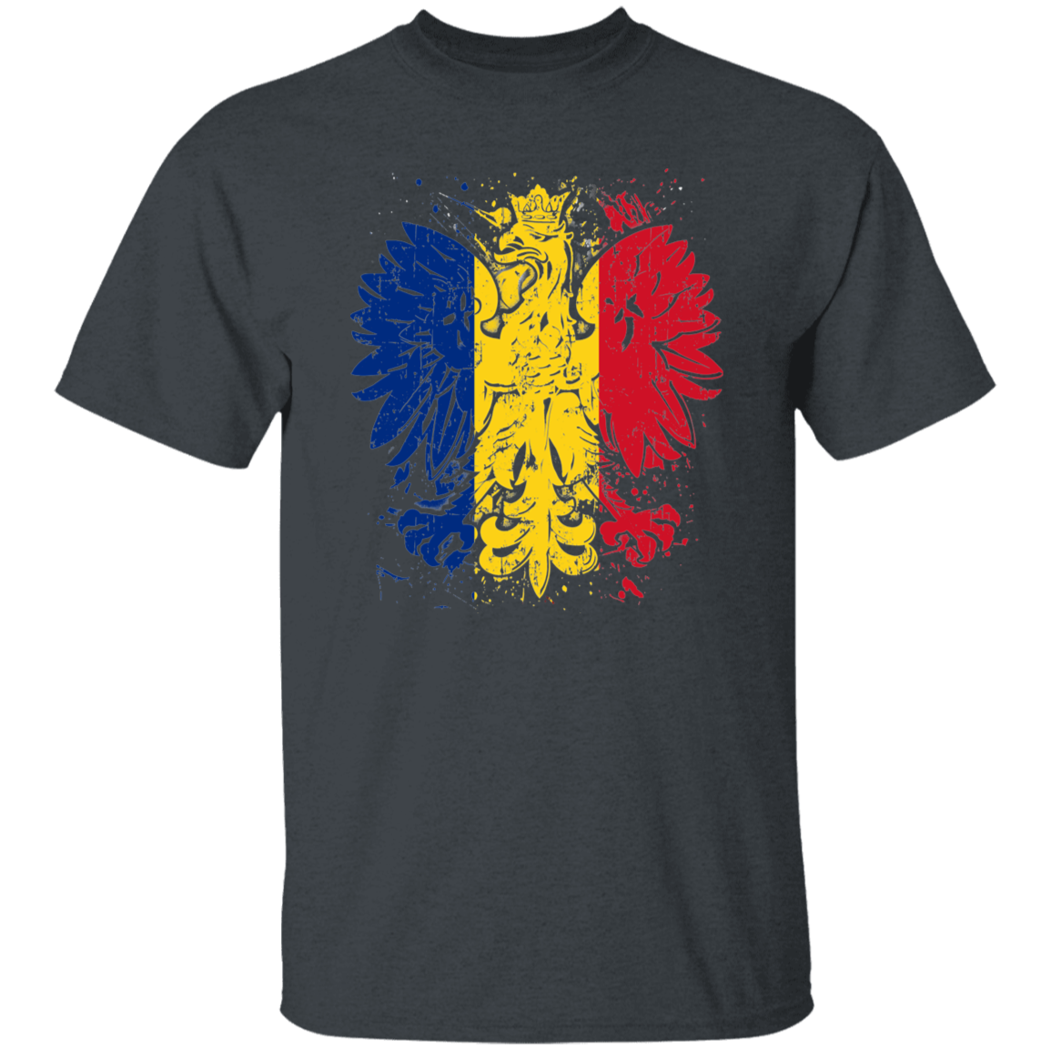 Polish Romanian Heritage T-Shirts CustomCat Dark Heather S 