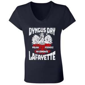 Dyngus Day Lafayette - B6005 Ladies' Jersey V-Neck T-Shirt / Navy / S - Polish Shirt Store