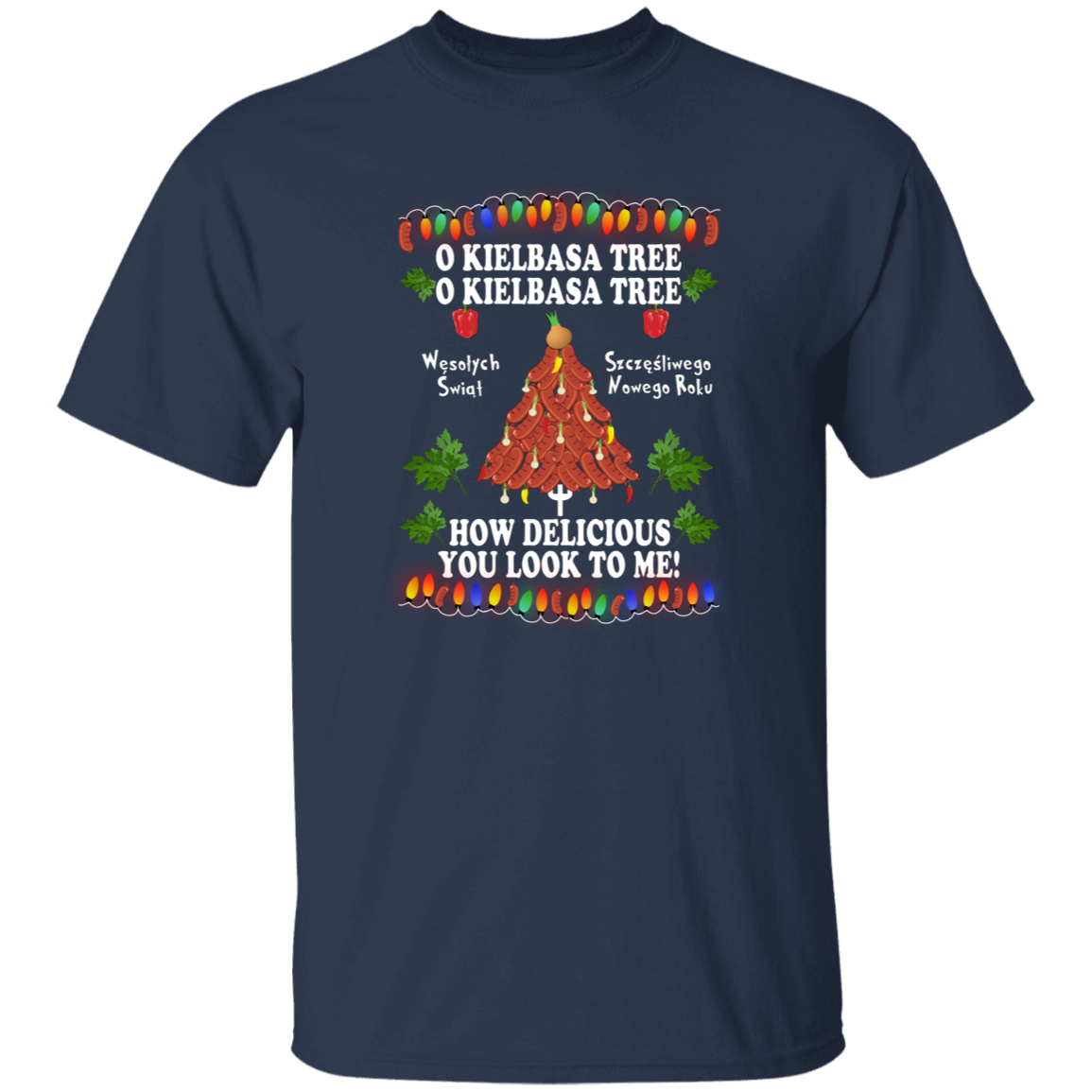O Kielbasa Tree Apparel CustomCat G500 5.3 oz. T-Shirt Navy S