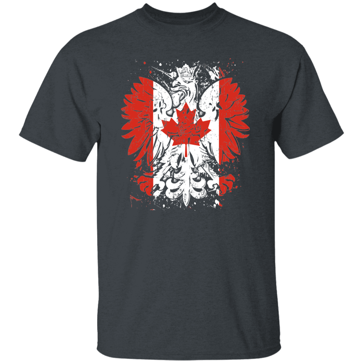 Polish Canadian Heritage T-Shirts CustomCat Dark Heather S 