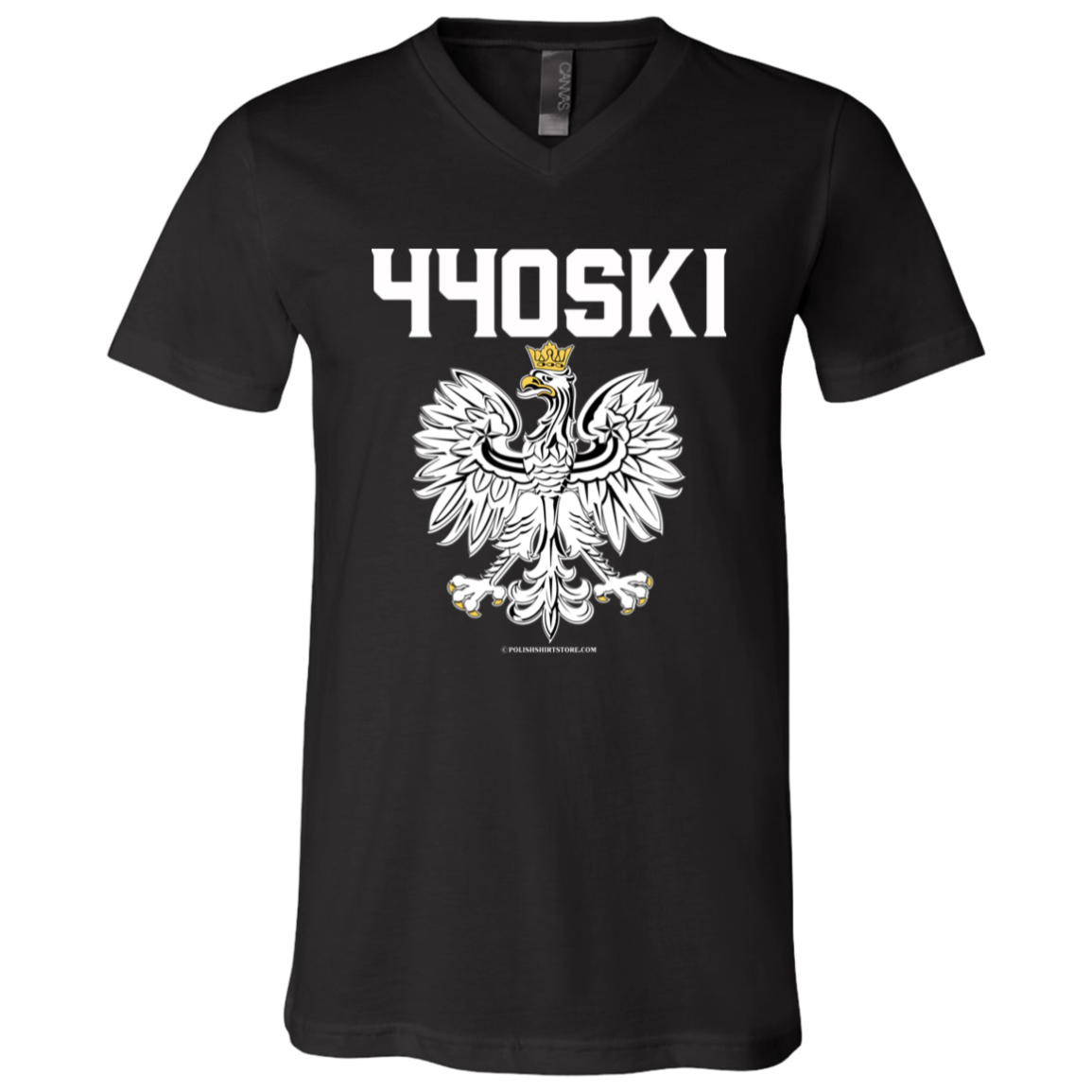 440SKI Apparel CustomCat 3005 Unisex Jersey SS V-Neck T-Shirt Black X-Small