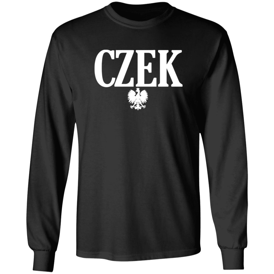 CZEK Polish Surname Ending Apparel CustomCat G240 LS Ultra Cotton T-Shirt Black S