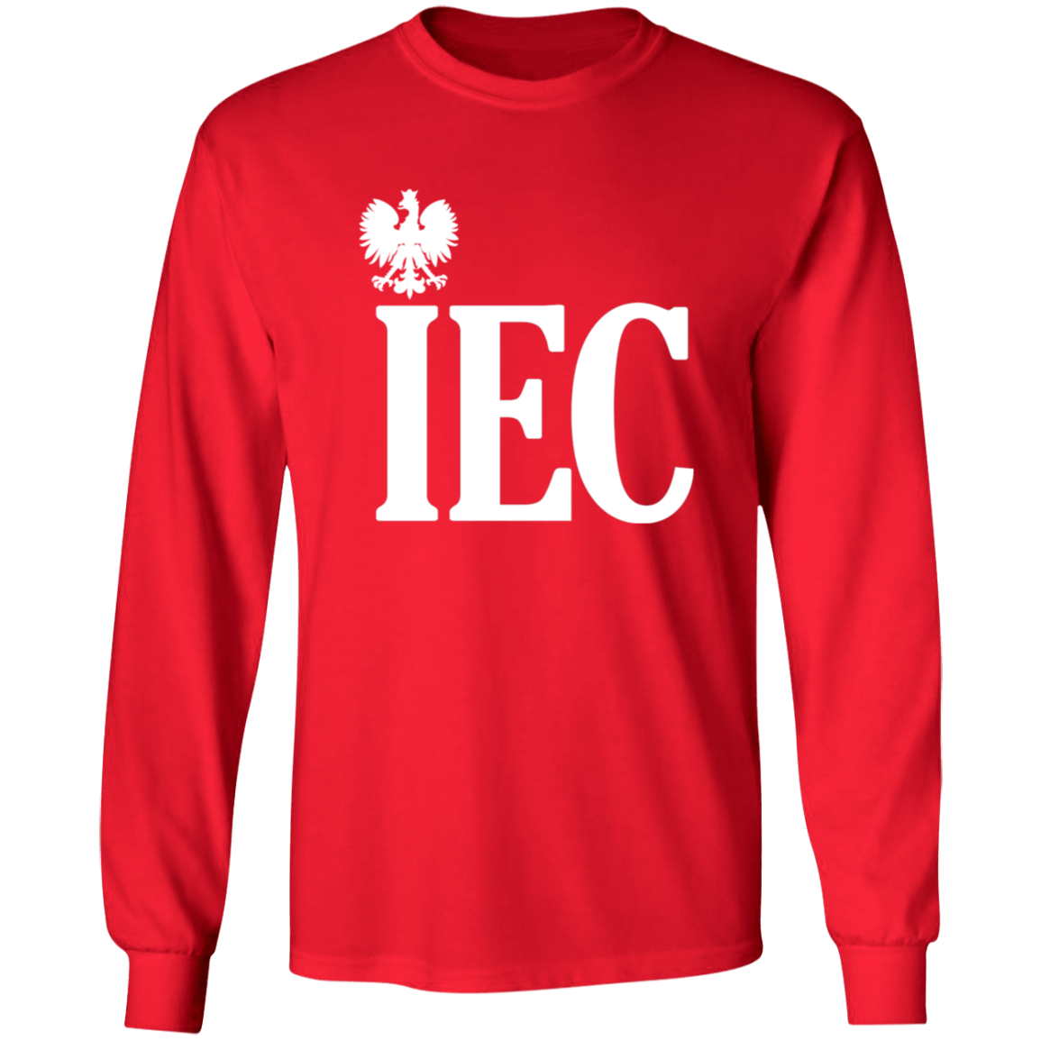 IEC Polish Surname Ending Apparel CustomCat G540 LS T-Shirt Red S