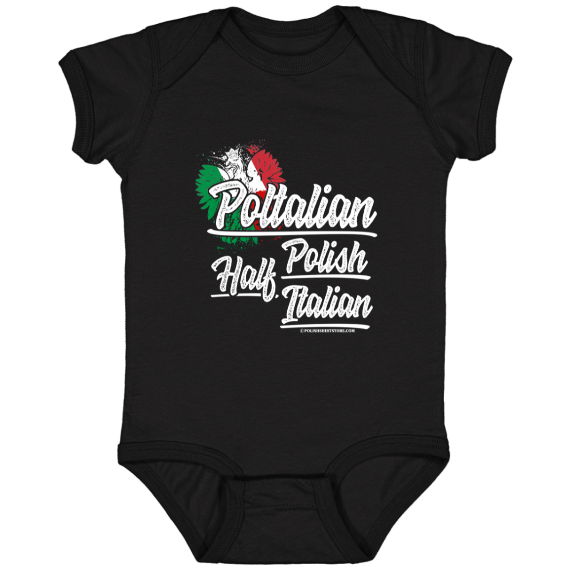 Half Polish Half Italian Poltalian Infant Bodysuit Baby CustomCat Black Newborn 