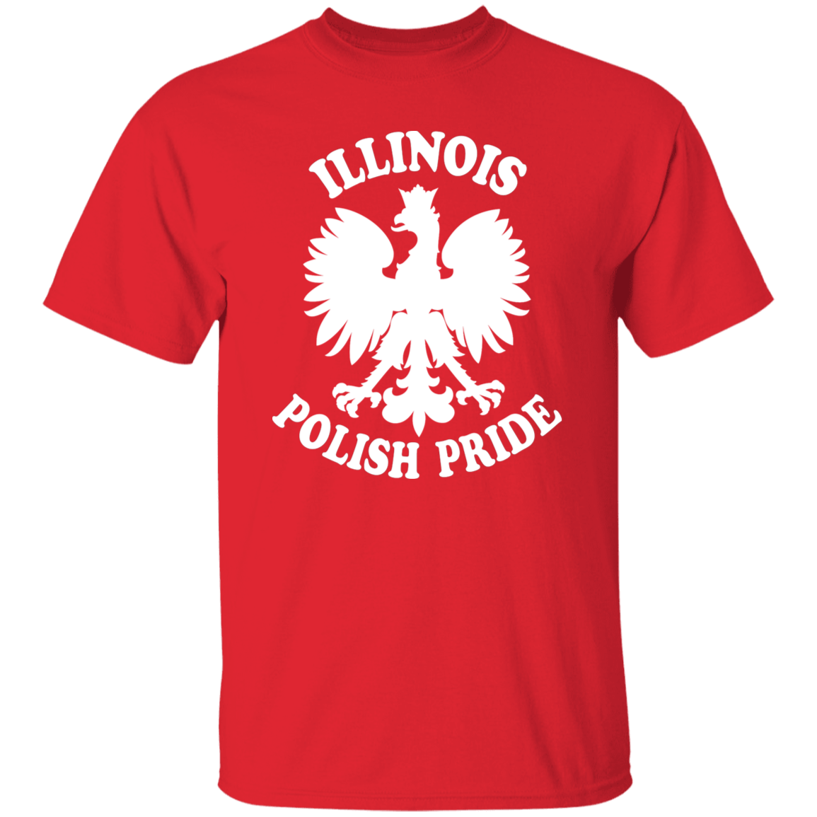 Illinois Polish Pride Apparel CustomCat G500 5.3 oz. T-Shirt Red S