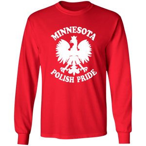 Minnesota Polish Pride - G240 LS Ultra Cotton T-Shirt / Red / S - Polish Shirt Store