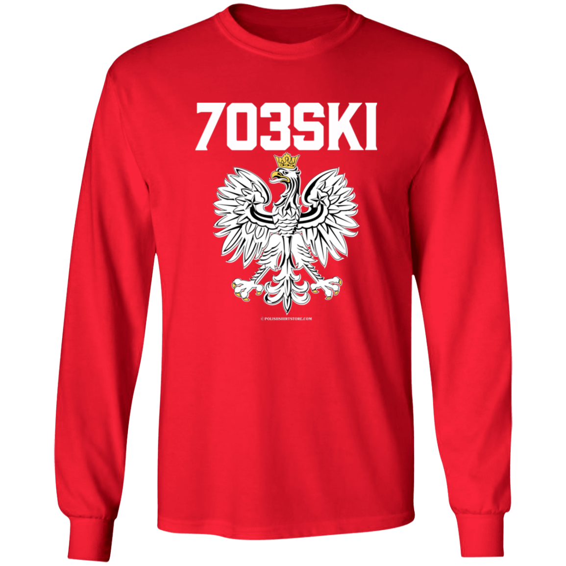 703ski Apparel CustomCat G540 LS T-Shirt Red S
