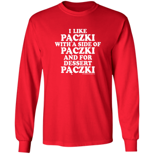 Paczki With A Side Of Paczki - G240 LS Ultra Cotton T-Shirt / Red / S - Polish Shirt Store