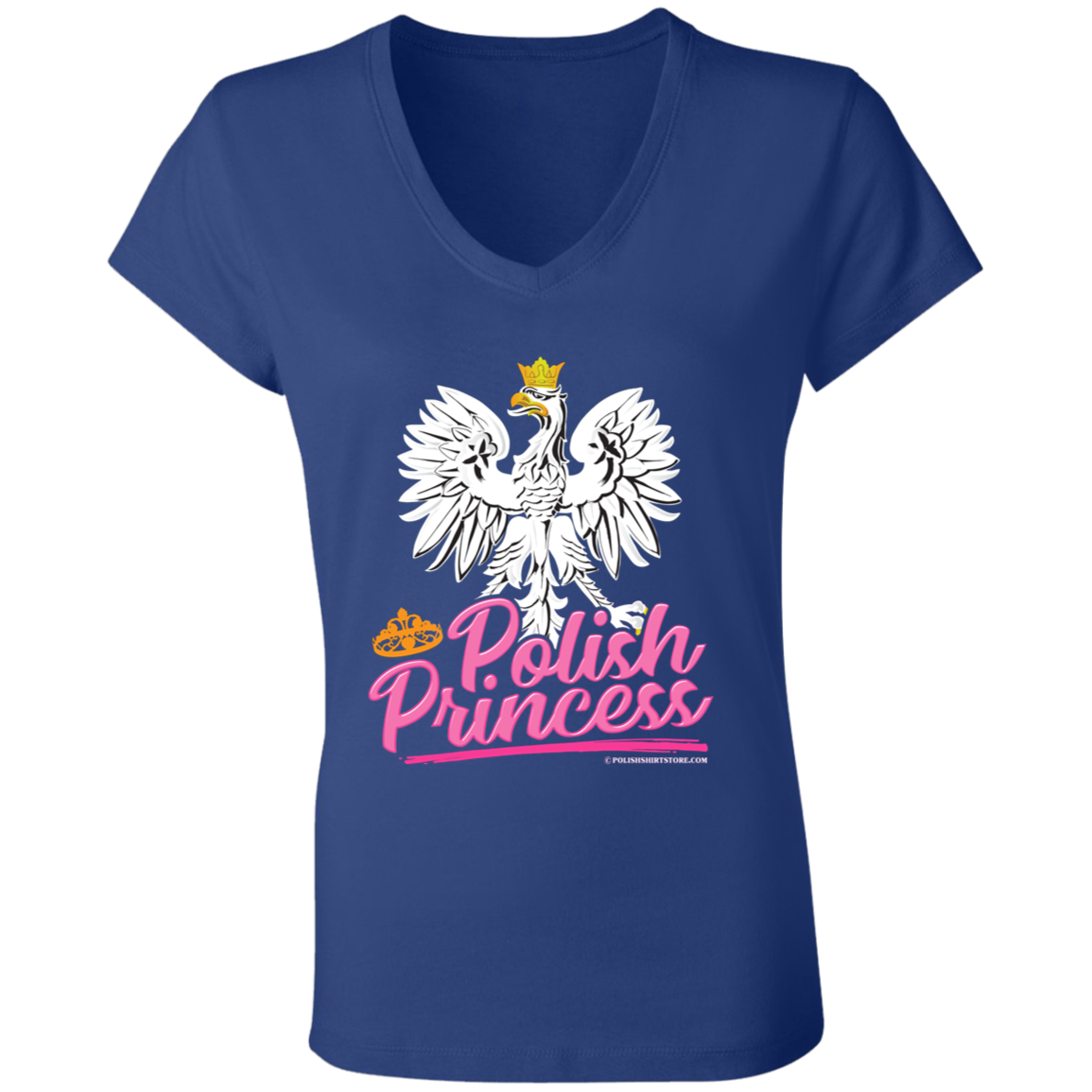 Polish Princess V-Neck T-Shirt T-Shirts CustomCat True Royal S 