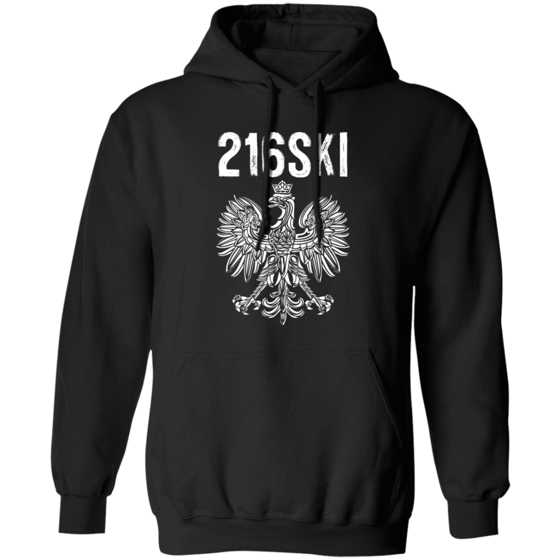 216SKI Cleveland Ohio Polish Pride Apparel CustomCat G185 Pullover Hoodie Black S