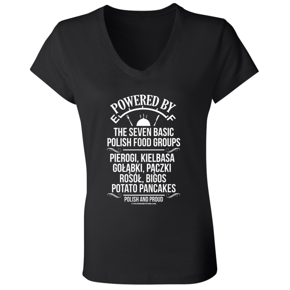 Powered By The Seven Basic Polish Food Groups Apparel CustomCat   