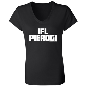 IFL Pierogi - B6005 Ladies' Jersey V-Neck T-Shirt / Black / S - Polish Shirt Store