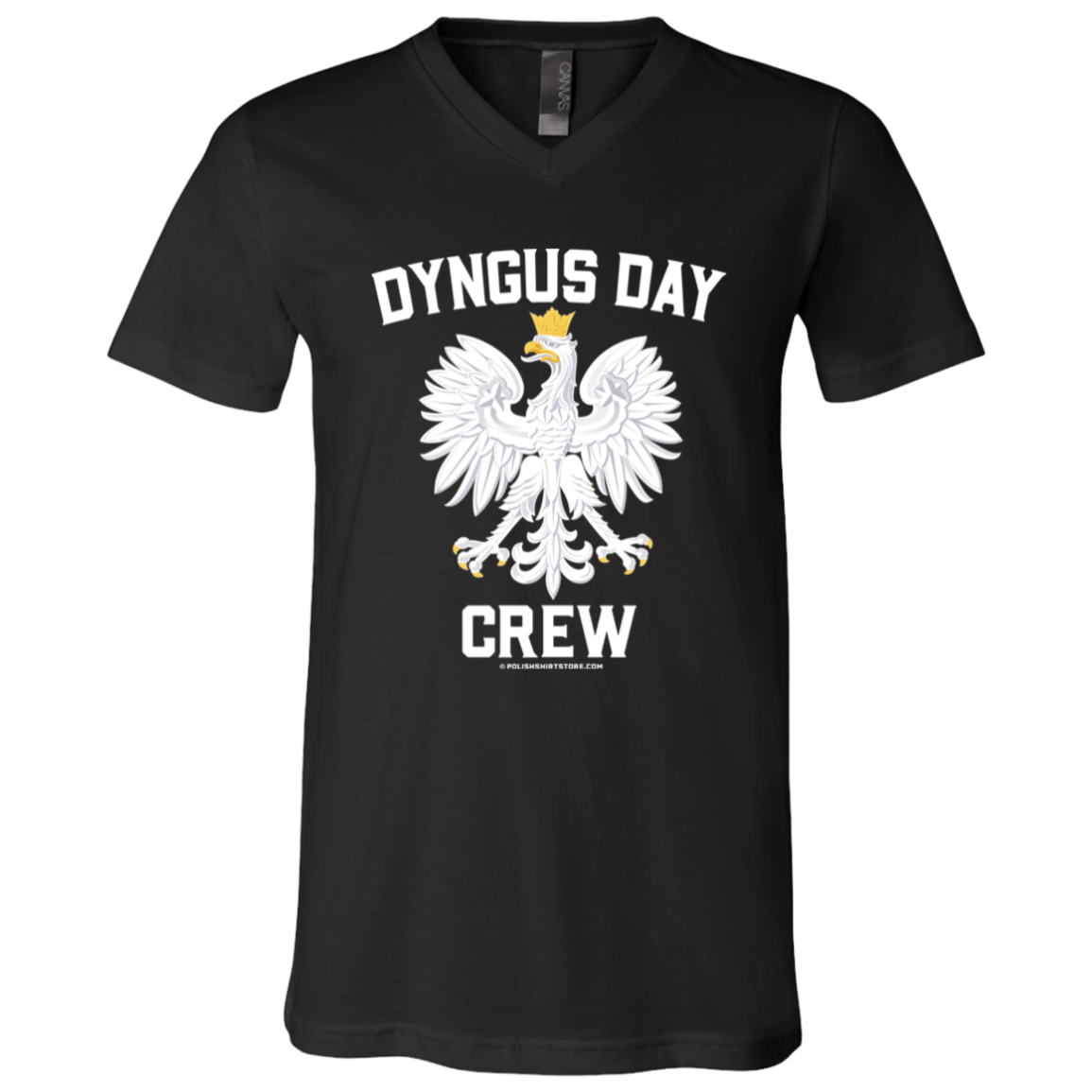 Dyngus Day Crew Apparel CustomCat 3005 Unisex Jersey SS V-Neck T-Shirt Black X-Small
