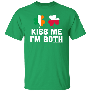Kiss Me Im Both - G500 5.3 oz. T-Shirt / Irish Green / S - Polish Shirt Store
