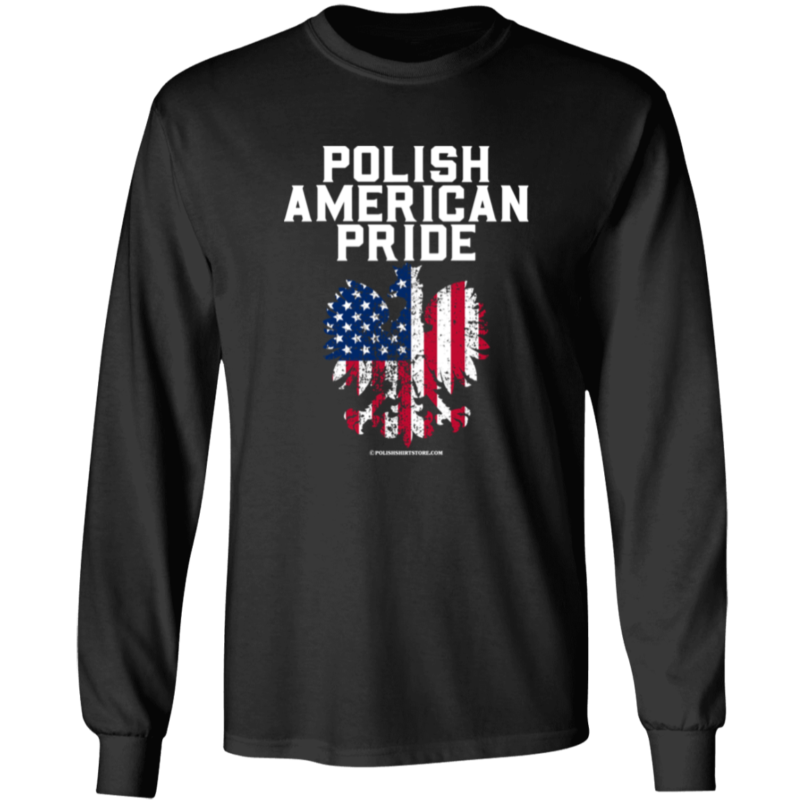 Polish American Pride Apparel CustomCat G540 LS T-Shirt Black S