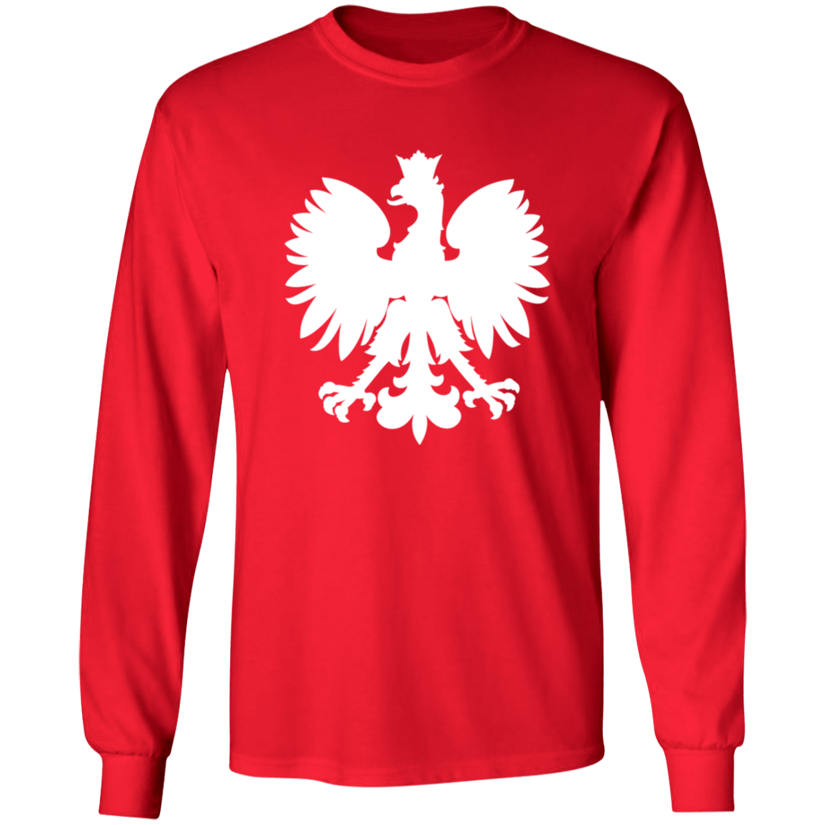 Polish White Eagle Apparel CustomCat G540 LS T-Shirt Red S