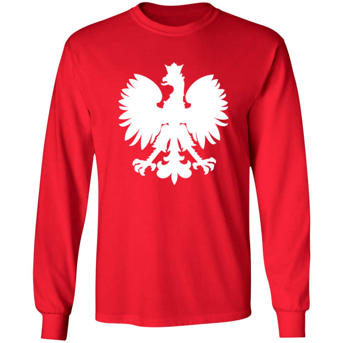 Polish White Eagle Apparel CustomCat G240 LS Ultra Cotton T-Shirt Red S