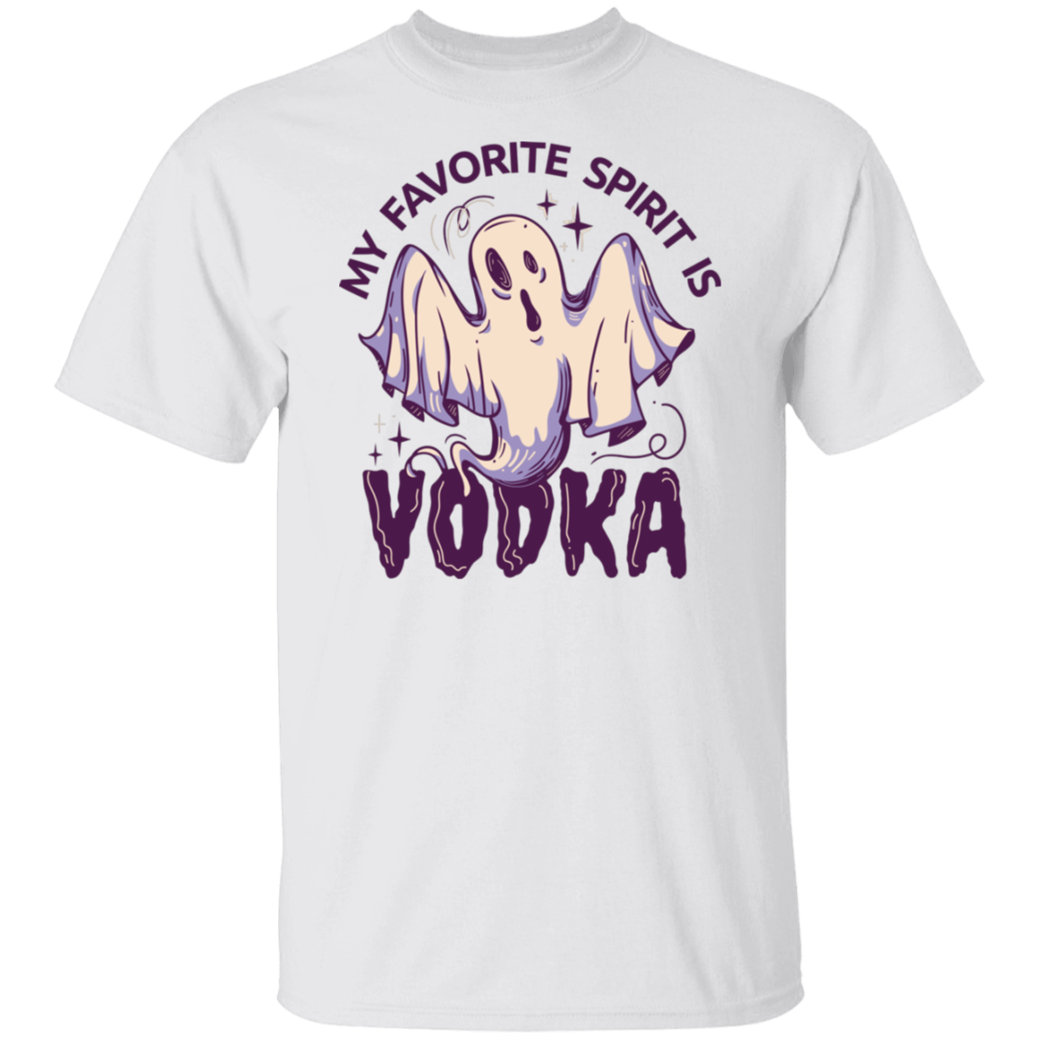 My Favorite Spirit Is Vodka Apparel CustomCat Gildan 500 5.3 oz. T-Shirt White S