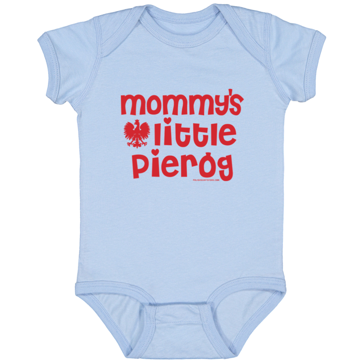 Mommy's Little Pierogi Infant Bodysuit Baby CustomCat Light Blue Newborn 