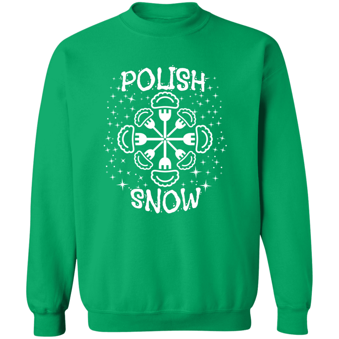 Polish Snow Apparel CustomCat G180 Crewneck Pullover Sweatshirt Irish Green S