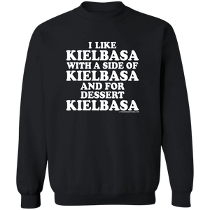 Kielbasa With A Side Of Kielbasa - G180 Crewneck Pullover Sweatshirt / Black / S - Polish Shirt Store