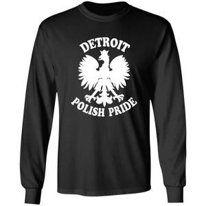 Detroit Polish Pride - G240 LS Ultra Cotton T-Shirt / Black / S - Polish Shirt Store